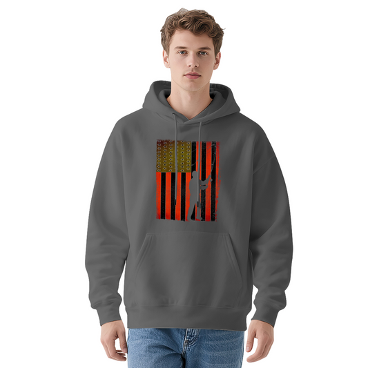 Cool Graphic Hoodie - Distressed-Style Modified Flag