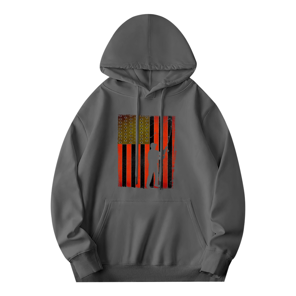 Cool Graphic Hoodie - Distressed-Style Modified Flag