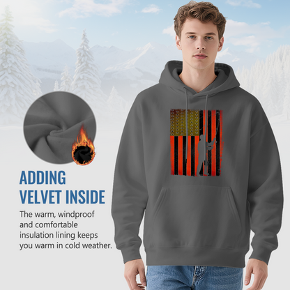 Cool Graphic Hoodie - Distressed-Style Modified Flag