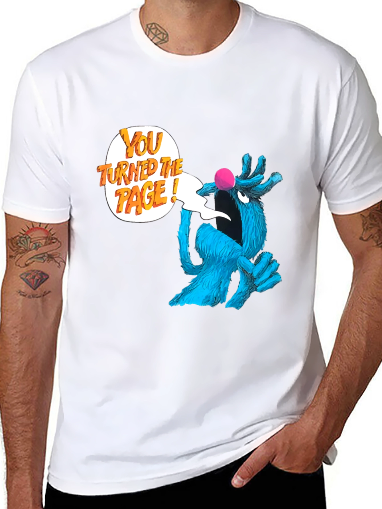 Sesame Street Grover You Turned The Page! Black T-Shirt