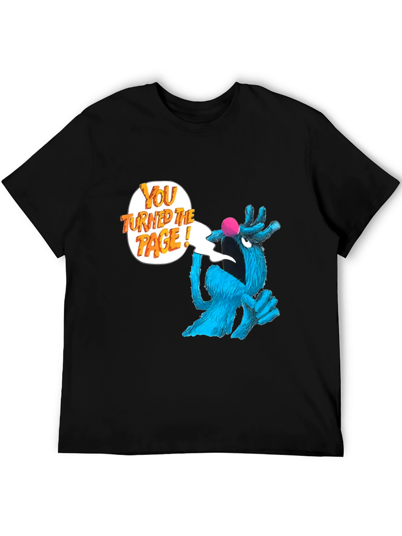 Sesame Street Grover You Turned The Page! Black T-Shirt