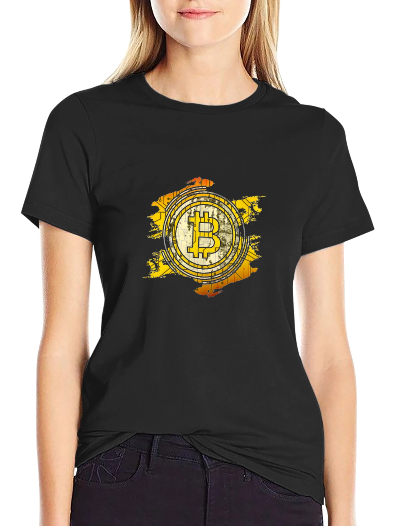 Bitcoin Logo Graphic Tee - Black