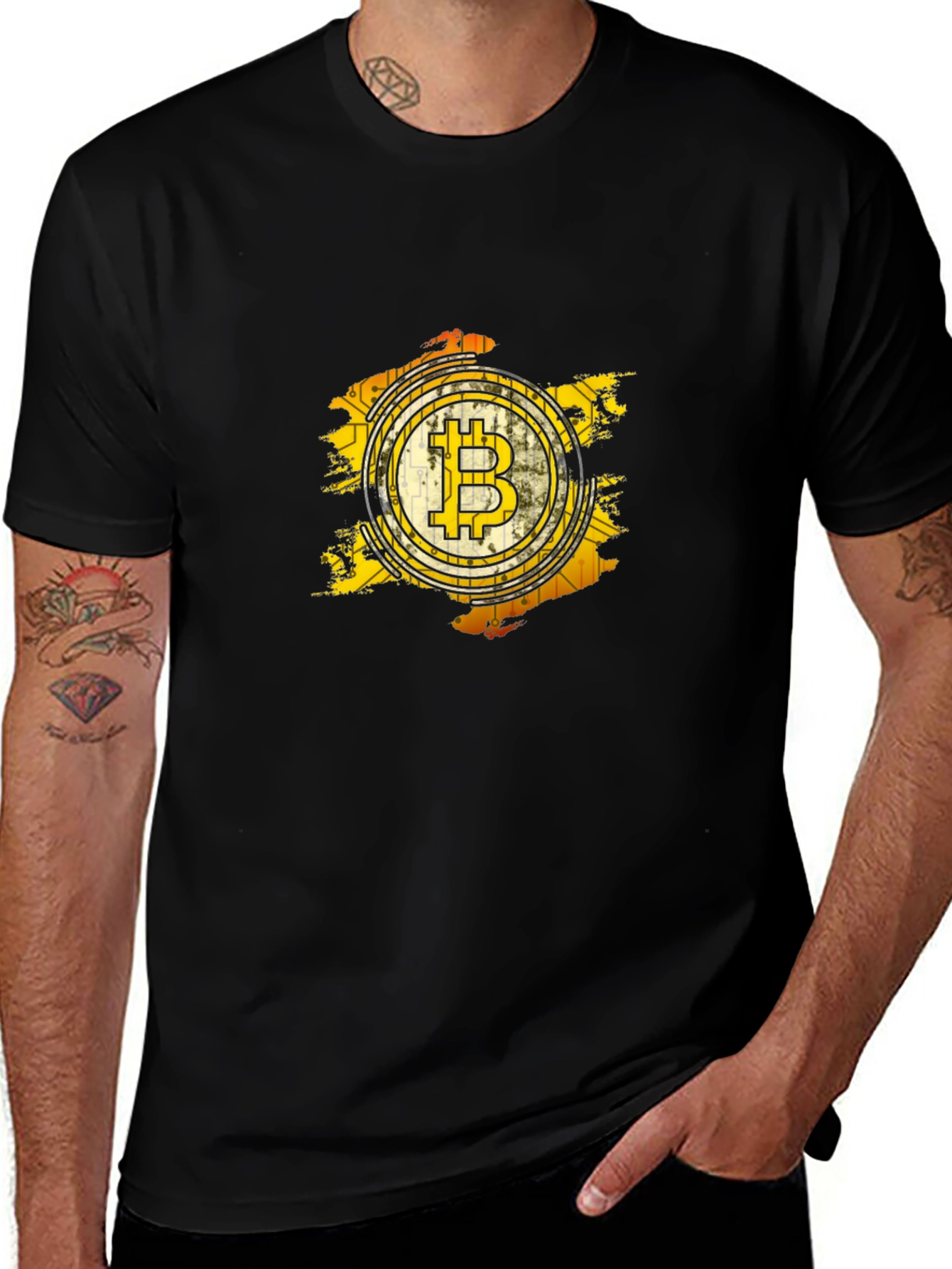 Bitcoin Logo Graphic Tee - Black