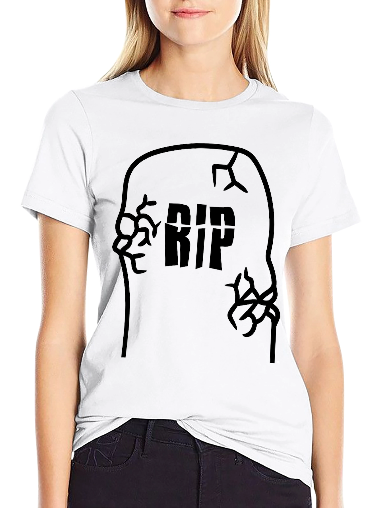 RIP Tombstone Graphic Tee - Black Halloween Shirt