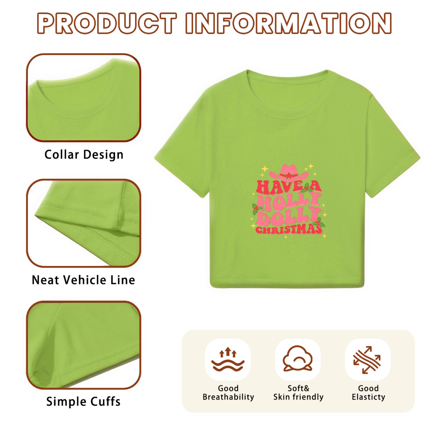 Have A Holly Dolly Christmas Cowgirl Western Crop Top