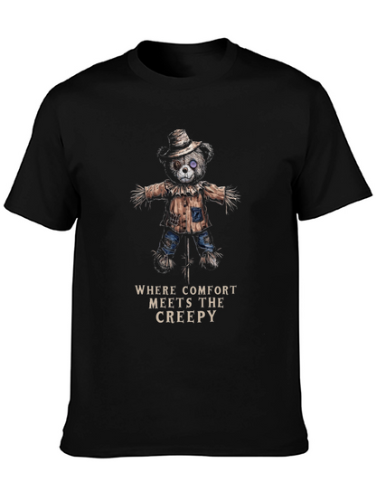 Creepy Comfort T-Shirt - Scarecrow Bear Design