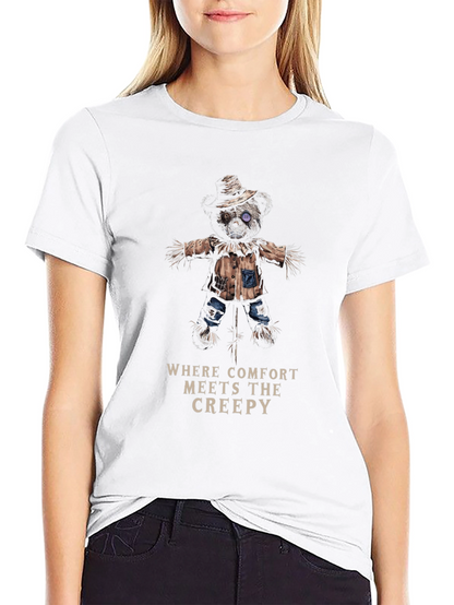Creepy Comfort T-Shirt - Scarecrow Bear Design