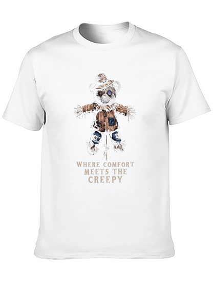 Creepy Comfort T-Shirt - Scarecrow Bear Design