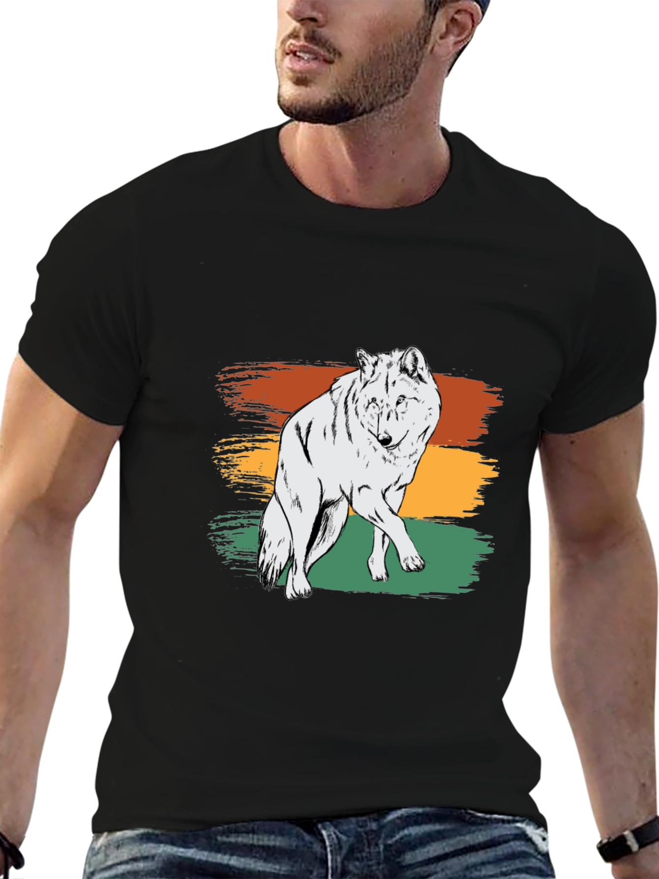 Retro Wolf Graphic Tee - Stylish & Unique Design