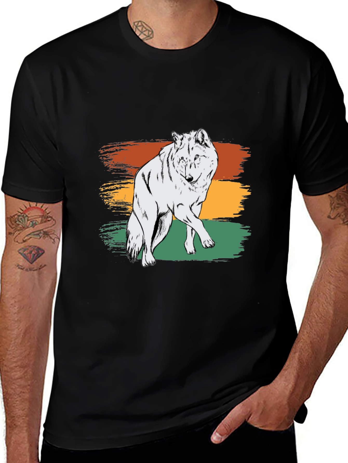 Retro Wolf Graphic Tee - Stylish & Unique Design