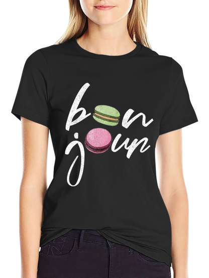 Bonjour Macarons T-Shirt - French Style