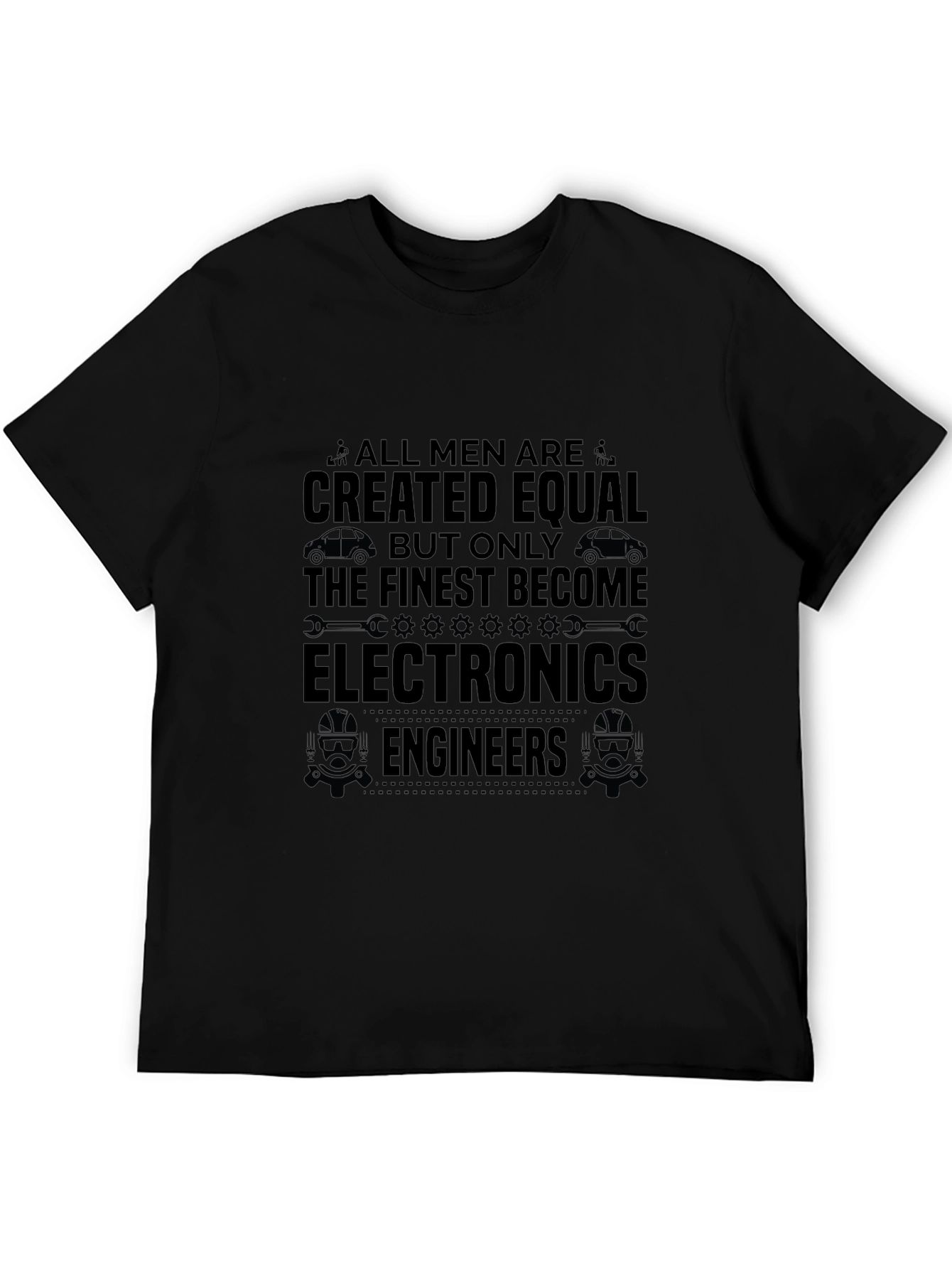 Electronics Engineer Mens Black Graphic T-Shirt