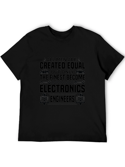 Electronics Engineer Mens Black Graphic T-Shirt
