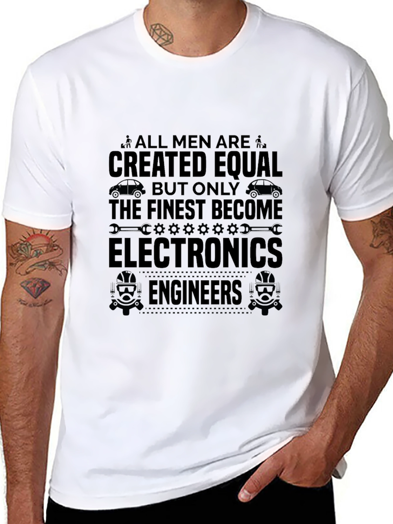 Electronics Engineer Mens Black Graphic T-Shirt