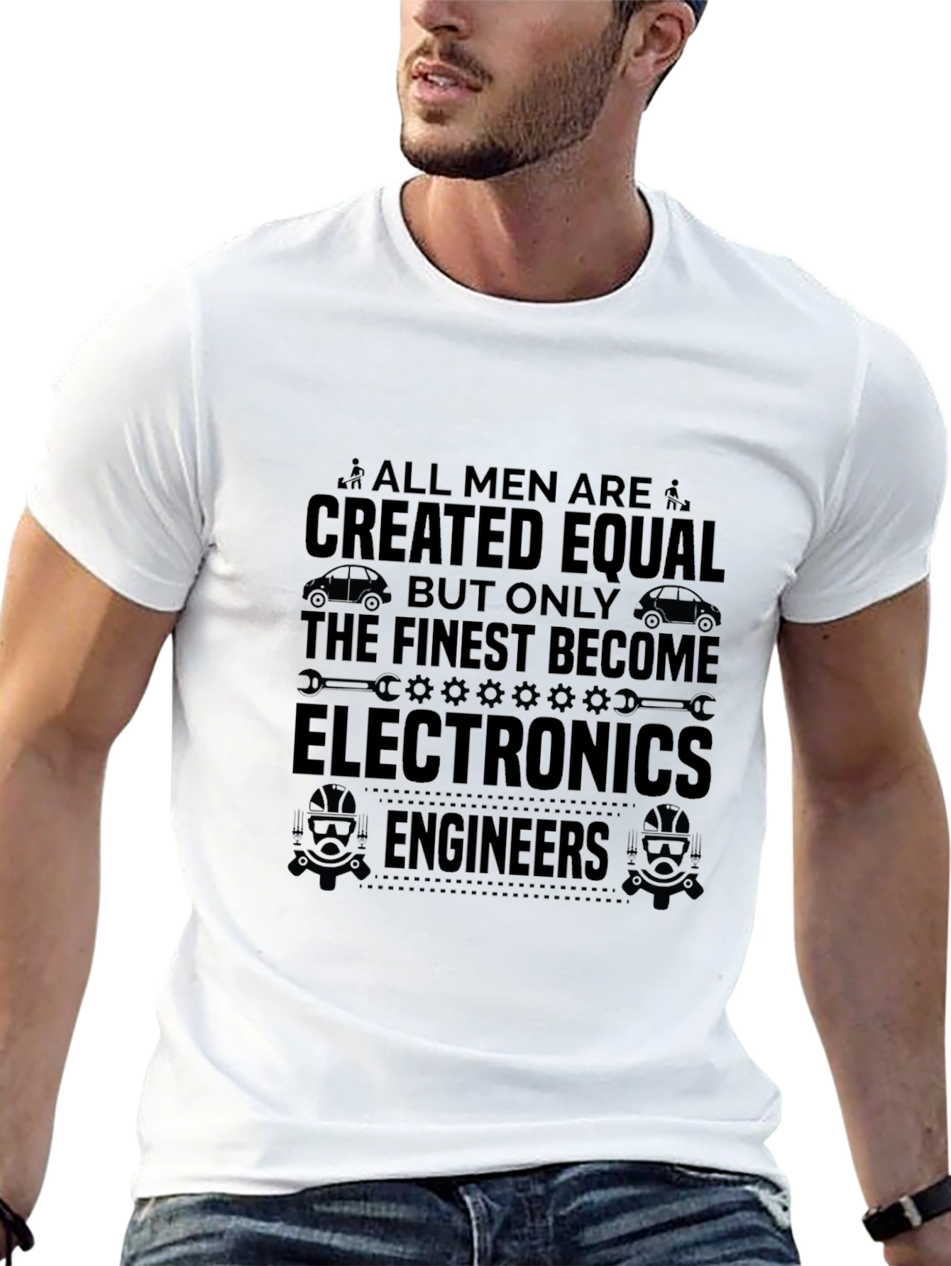 Electronics Engineer Mens Black Graphic T-Shirt