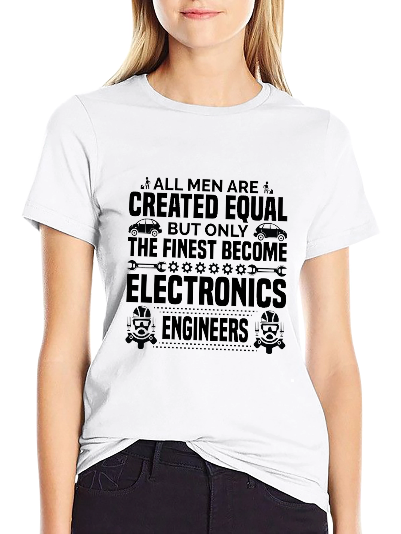 Electronics Engineer Mens Black Graphic T-Shirt