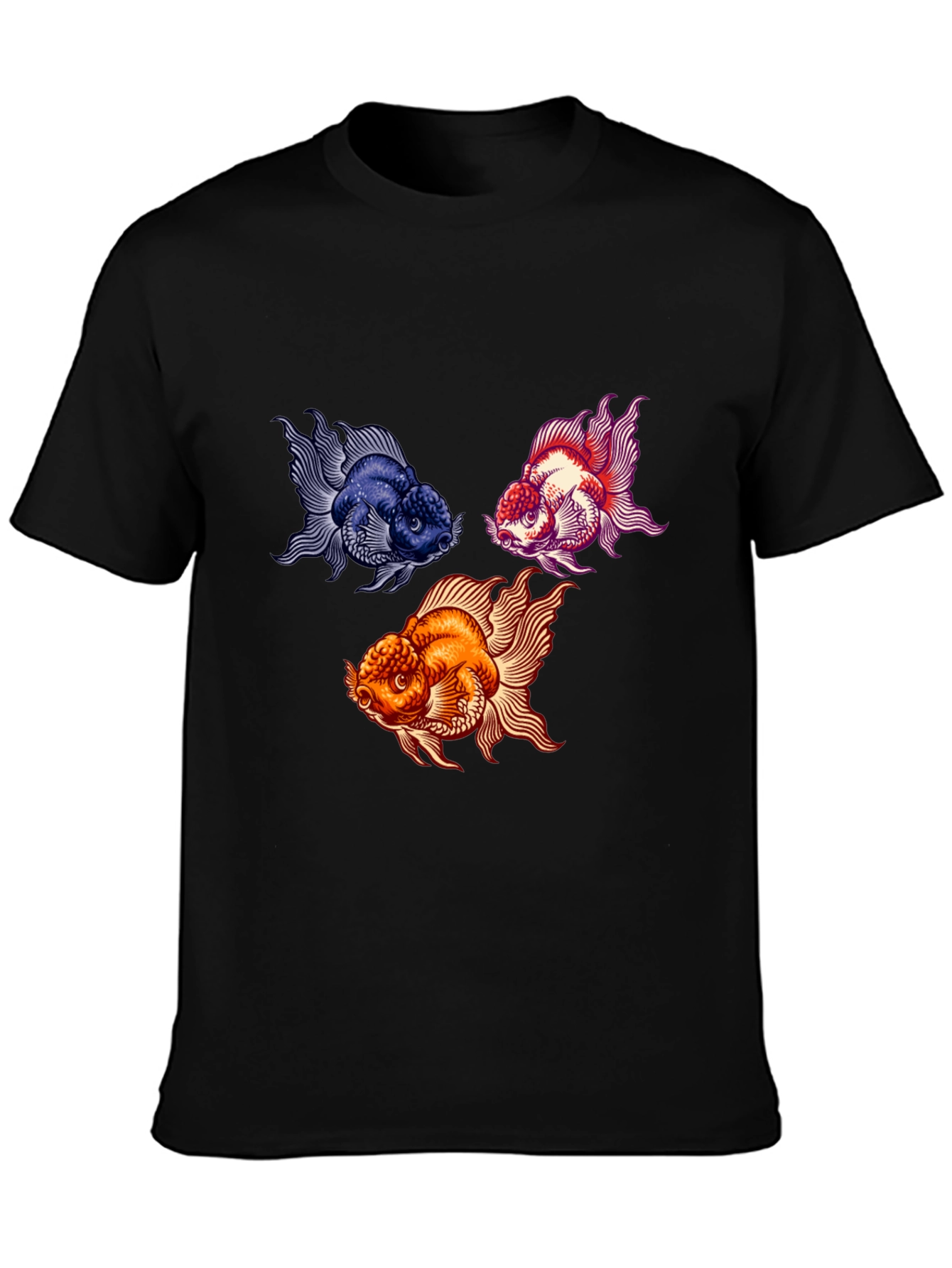Goldfish Graphic Print Black T-Shirt