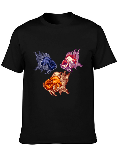 Goldfish Graphic Print Black T-Shirt