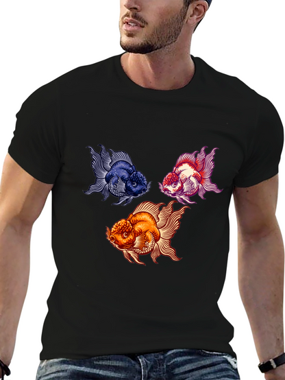 Goldfish Graphic Print Black T-Shirt