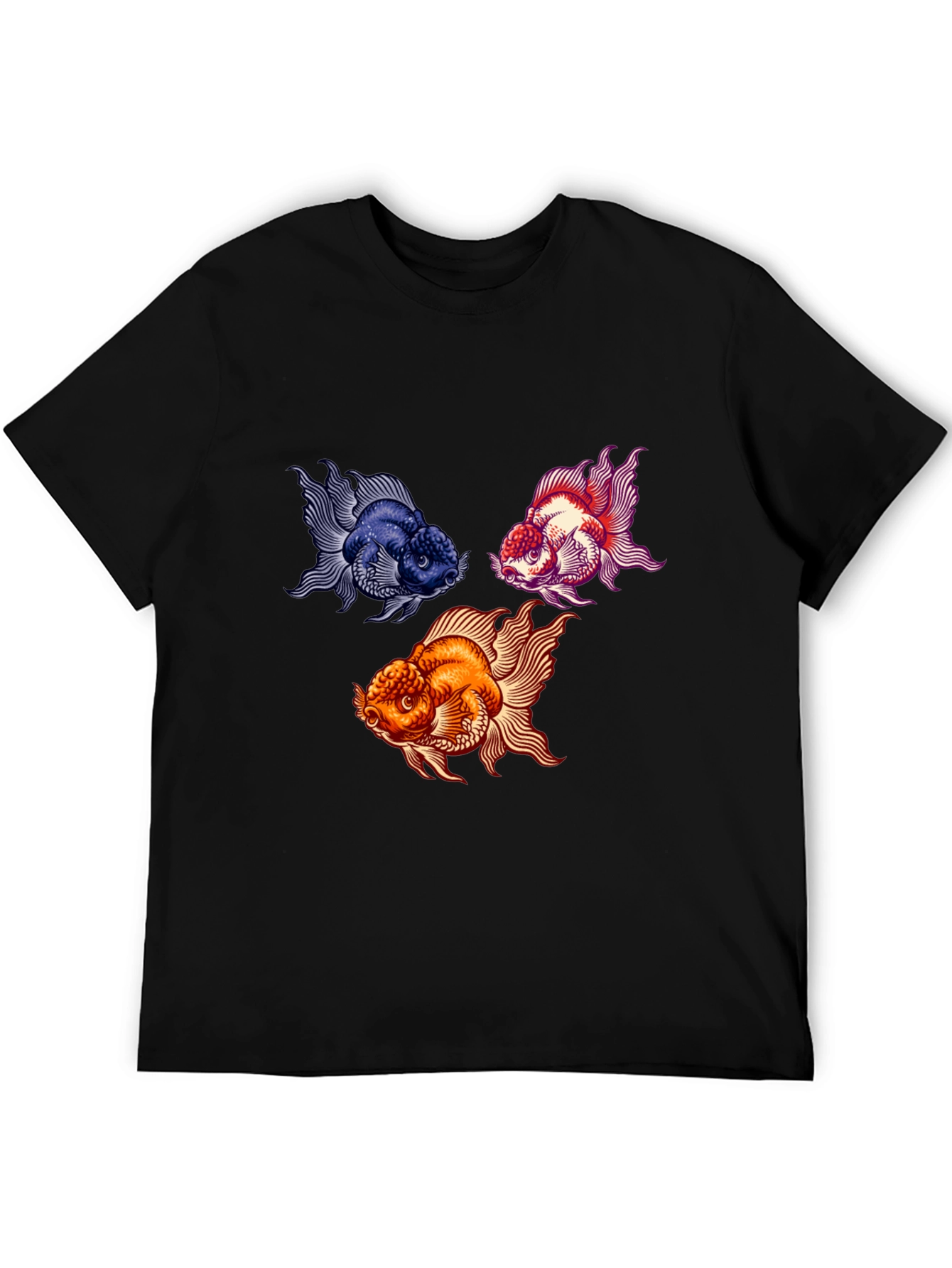 Goldfish Graphic Print Black T-Shirt