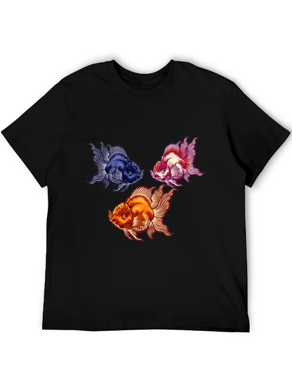 Goldfish Graphic Print Black T-Shirt