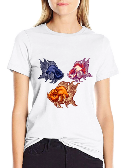 Goldfish Graphic Print Black T-Shirt