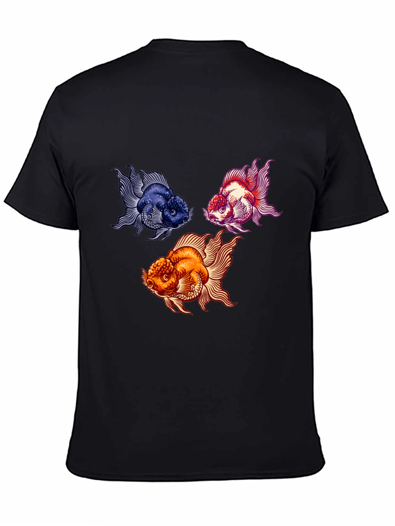 Goldfish Graphic Print Black T-Shirt