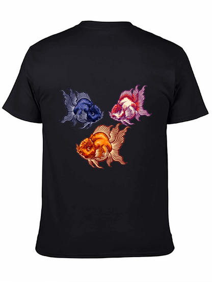 Goldfish Graphic Print Black T-Shirt