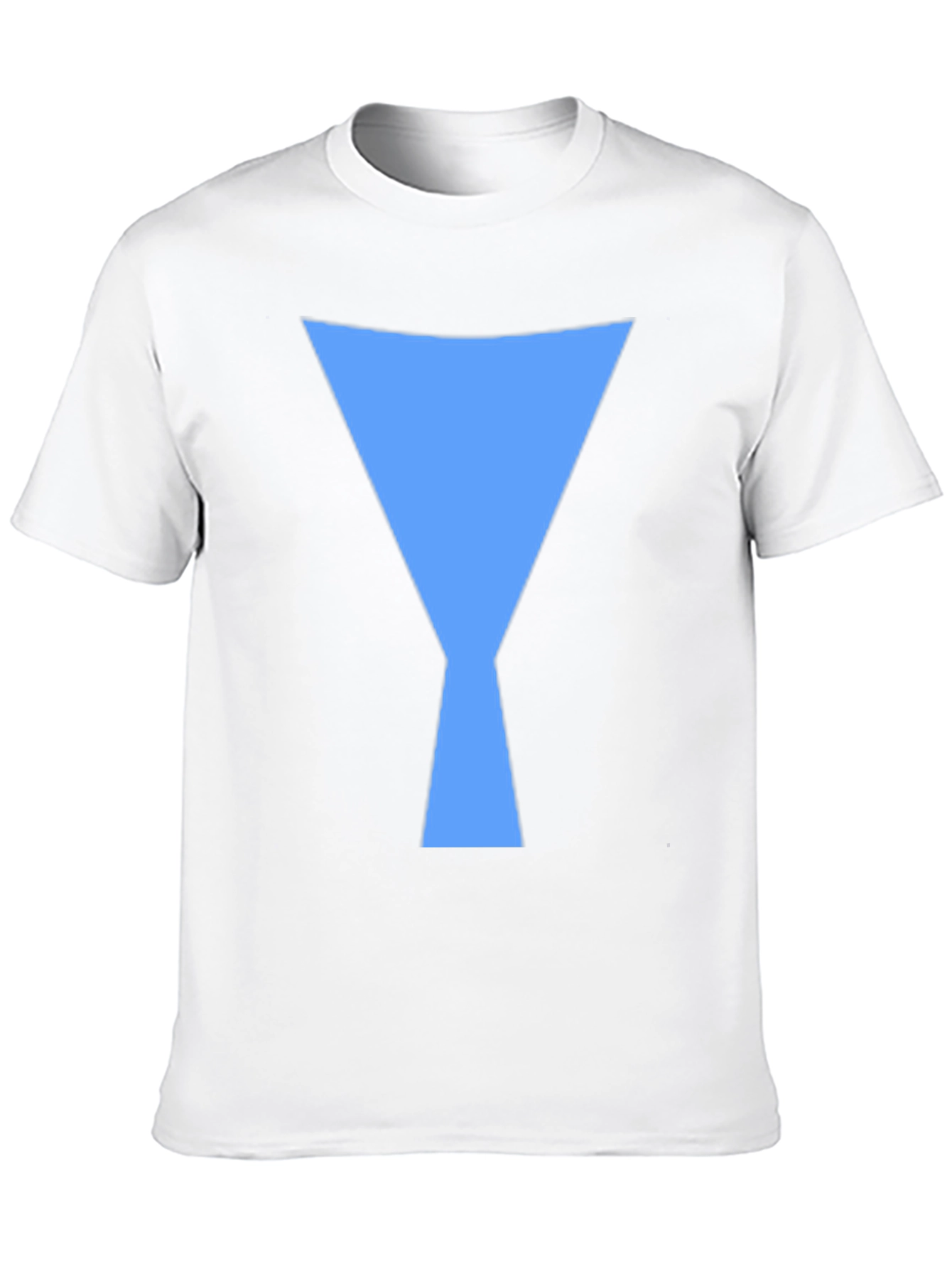 Geometric Blue Design Black T-Shirt