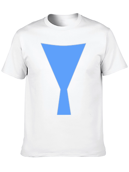 Geometric Blue Design Black T-Shirt