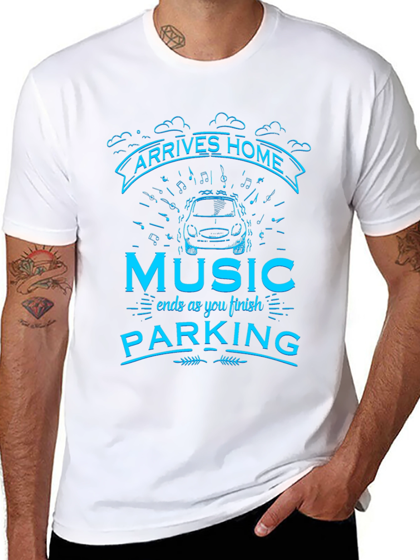 Arrives Home Music Parking T-Shirt