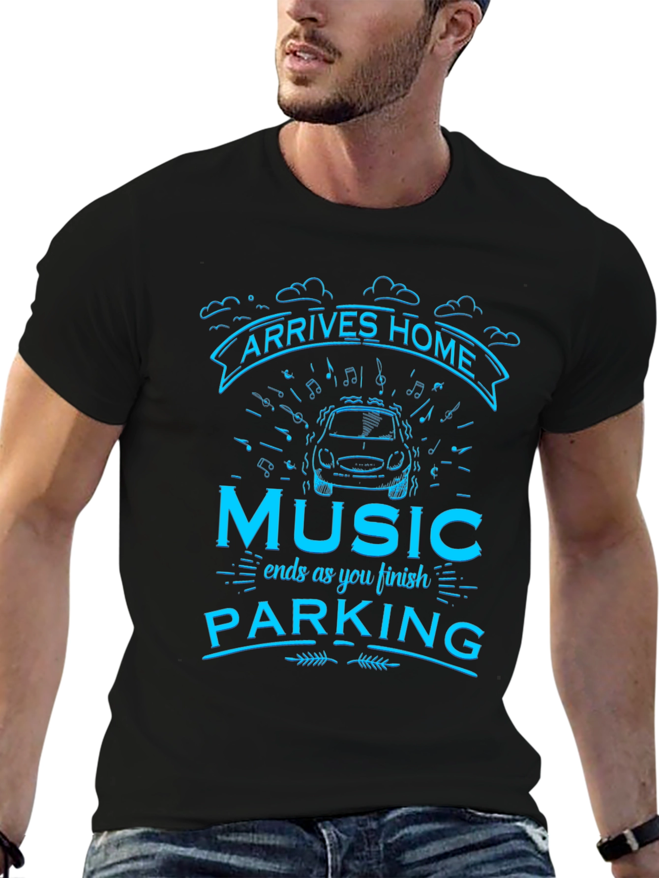 Arrives Home Music Parking T-Shirt