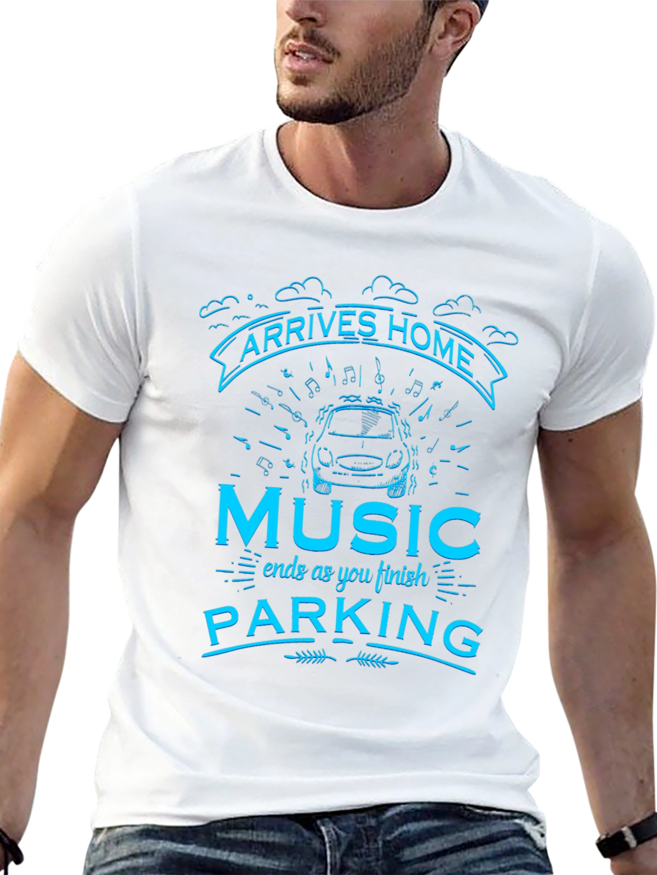Arrives Home Music Parking T-Shirt