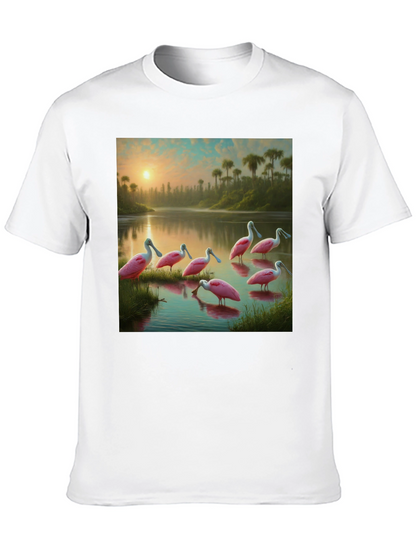Spoonbill Sunset T-Shirt: Natures Elegance