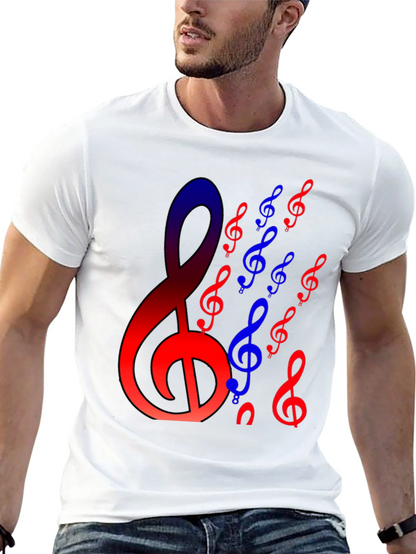 Musical Note Graphic Print Black T-Shirt