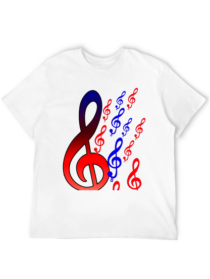 Musical Note Graphic Print Black T-Shirt