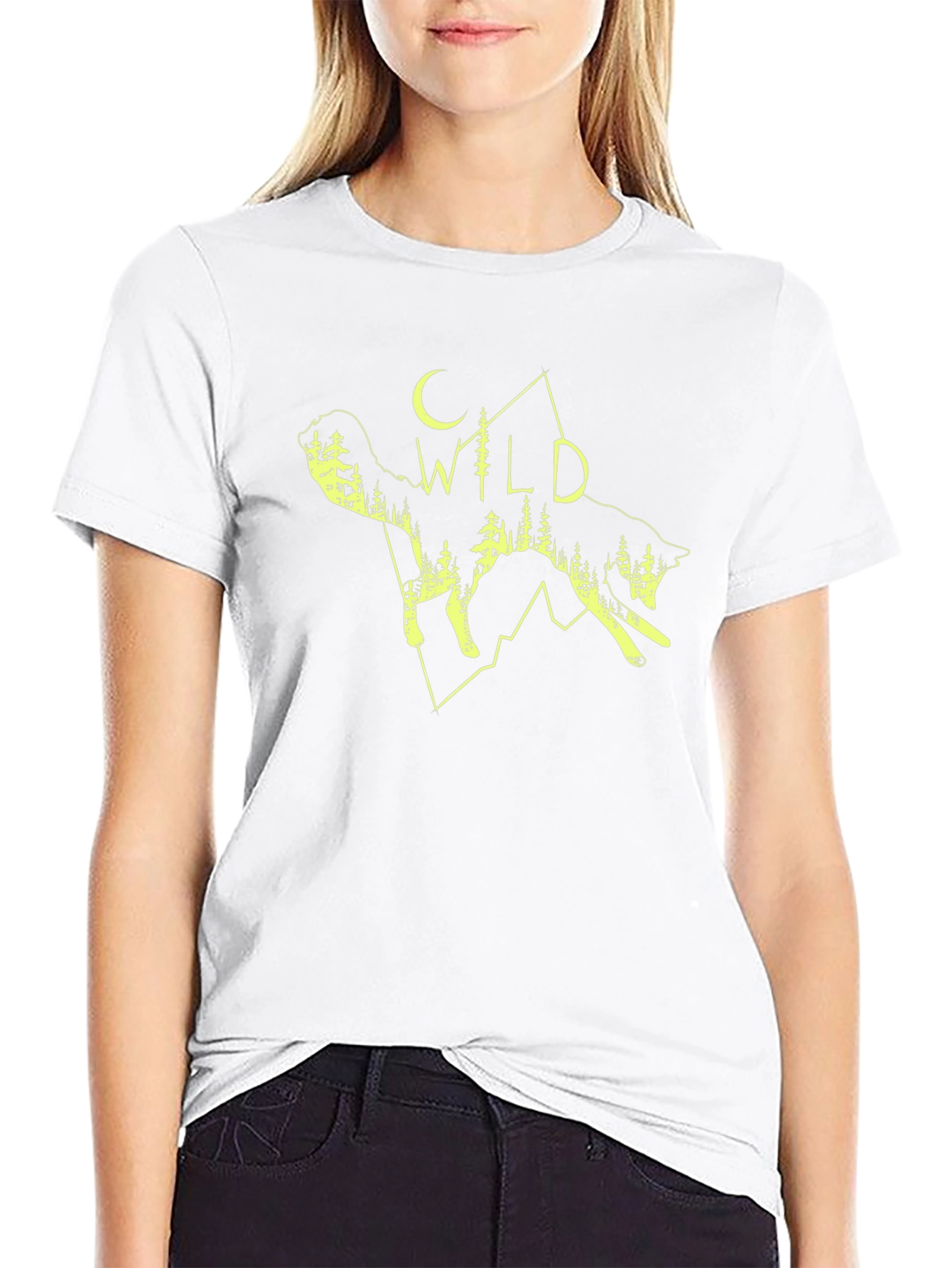 Wild Wolf Graphic Tee - Black Cotton T-Shirt