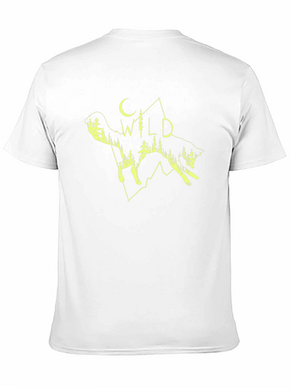 Wild Wolf Graphic Tee - Black Cotton T-Shirt