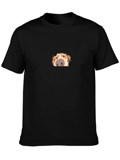 Peek-a-Boo Dog Graphic Black Tee