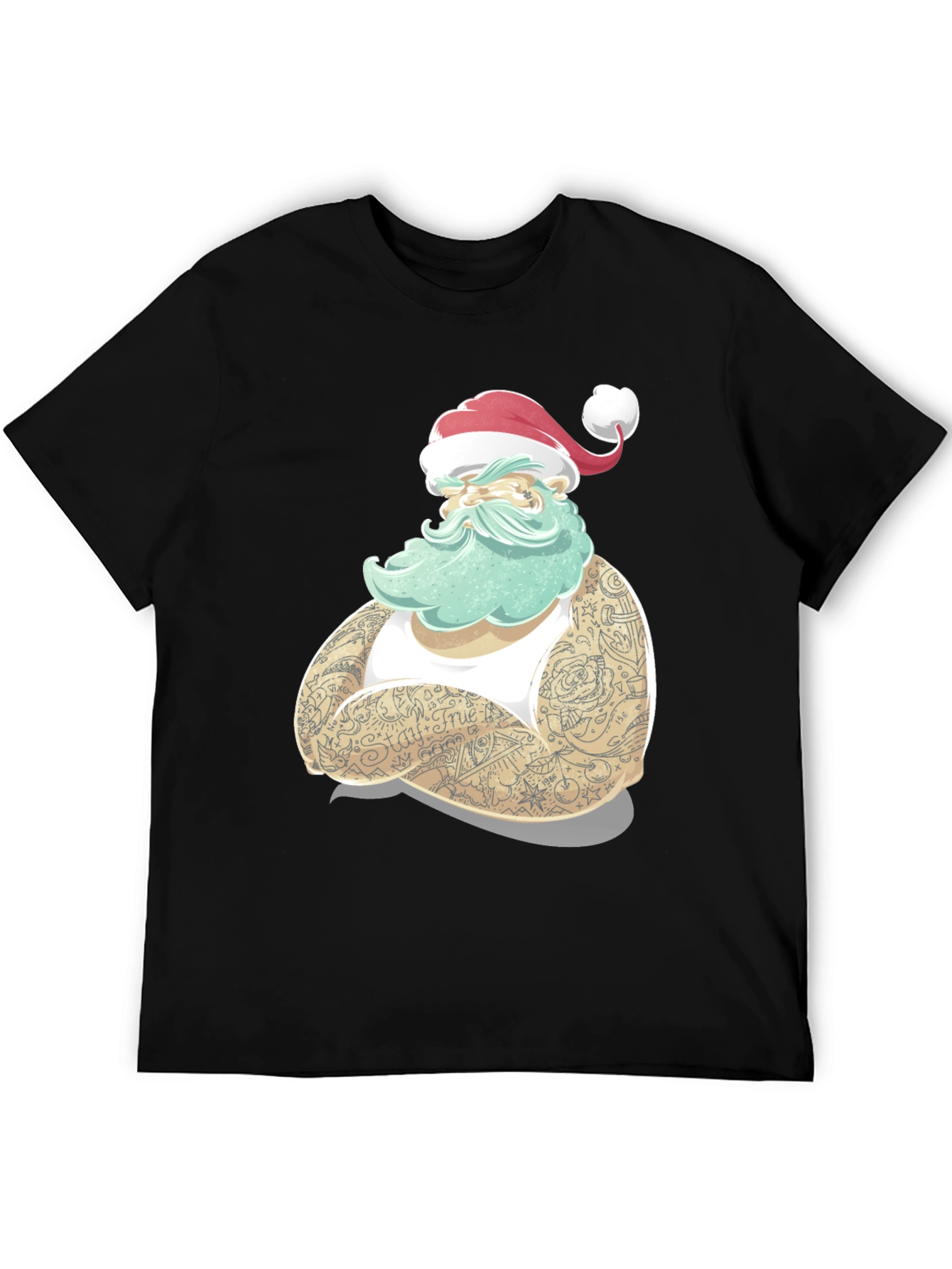 Tattooed Santa Claus Graphic T-Shirt