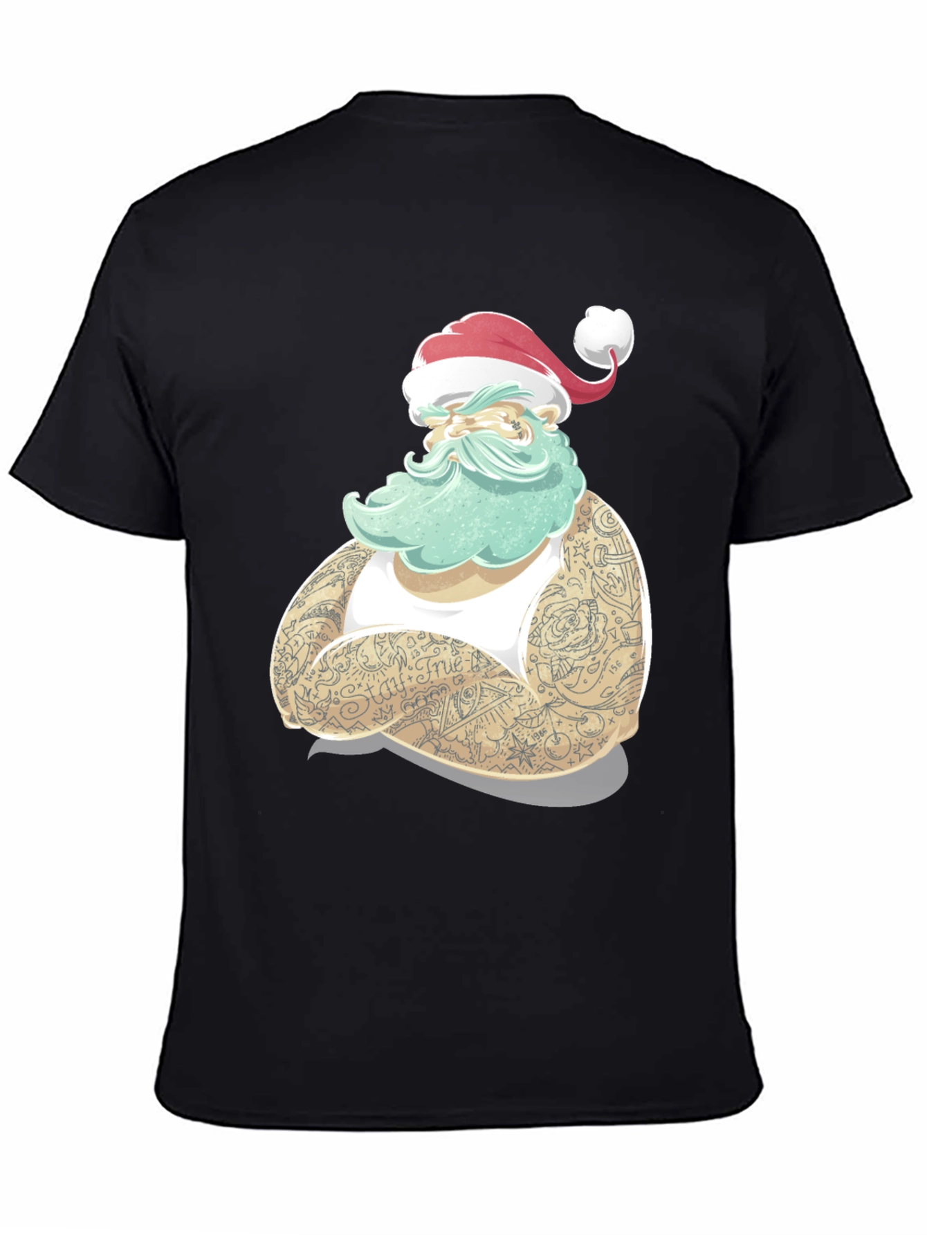 Tattooed Santa Claus Graphic T-Shirt
