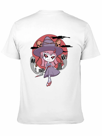 Halloween Anime Witch Graphic T-Shirt