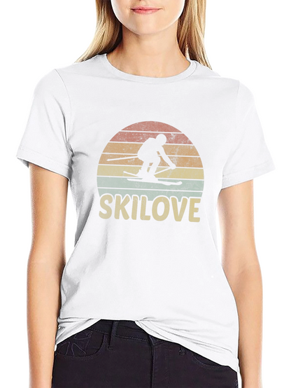 Ski Love Retro Graphic T-Shirt