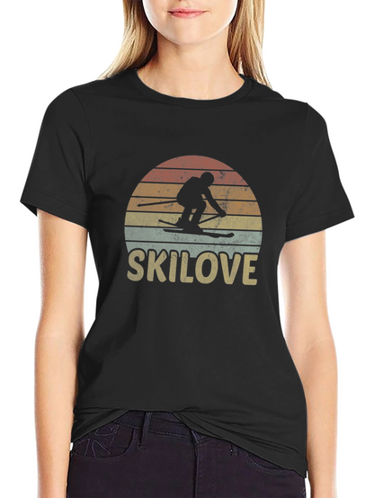Ski Love Retro Graphic T-Shirt