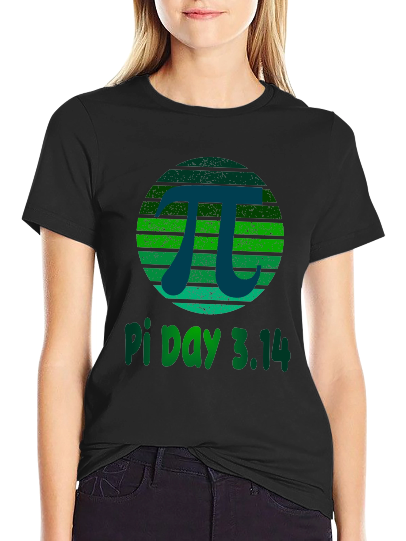 Pi Day 3.14 T-Shirt -  Green Grunge Design