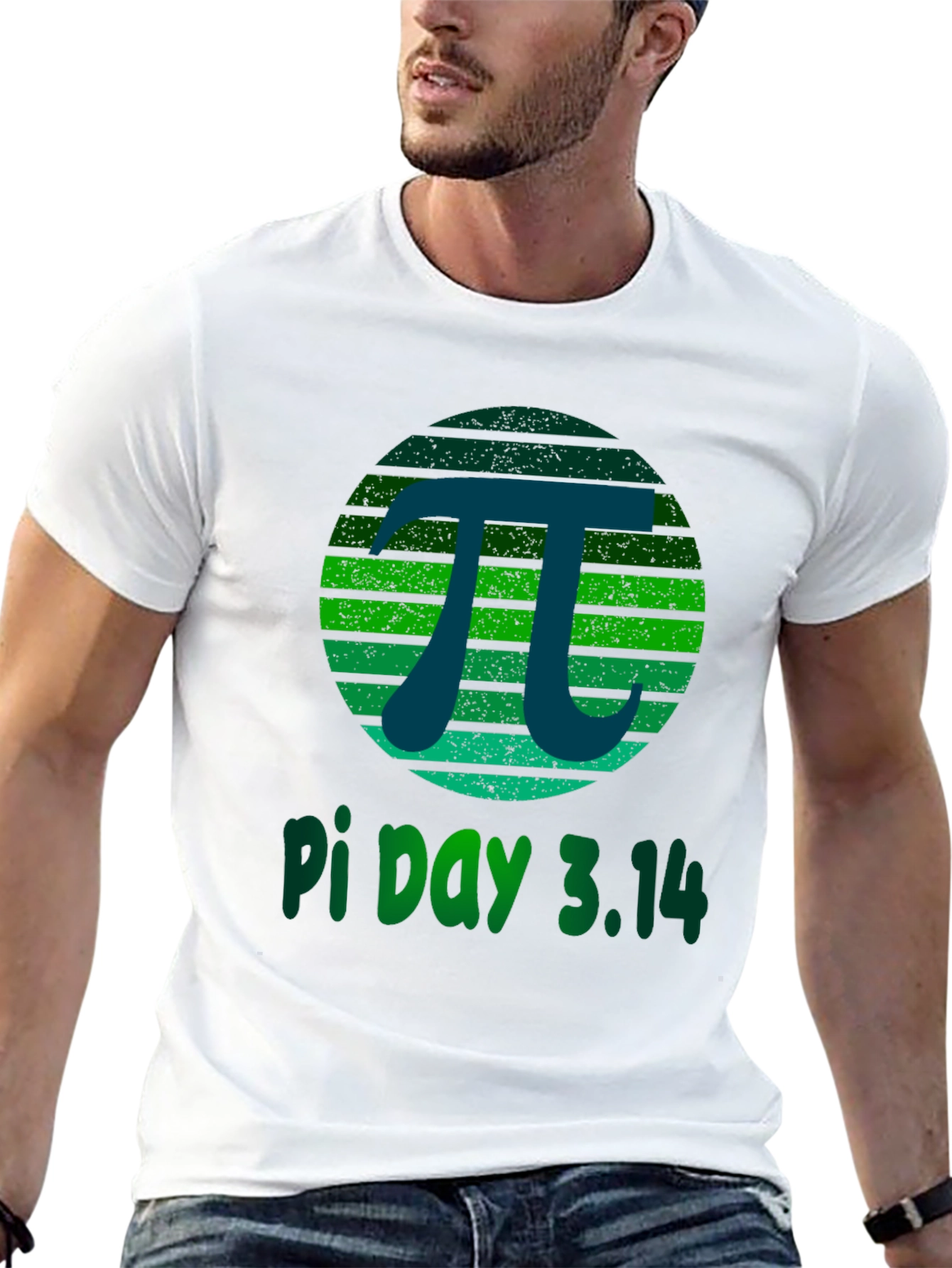 Pi Day 3.14 T-Shirt -  Green Grunge Design
