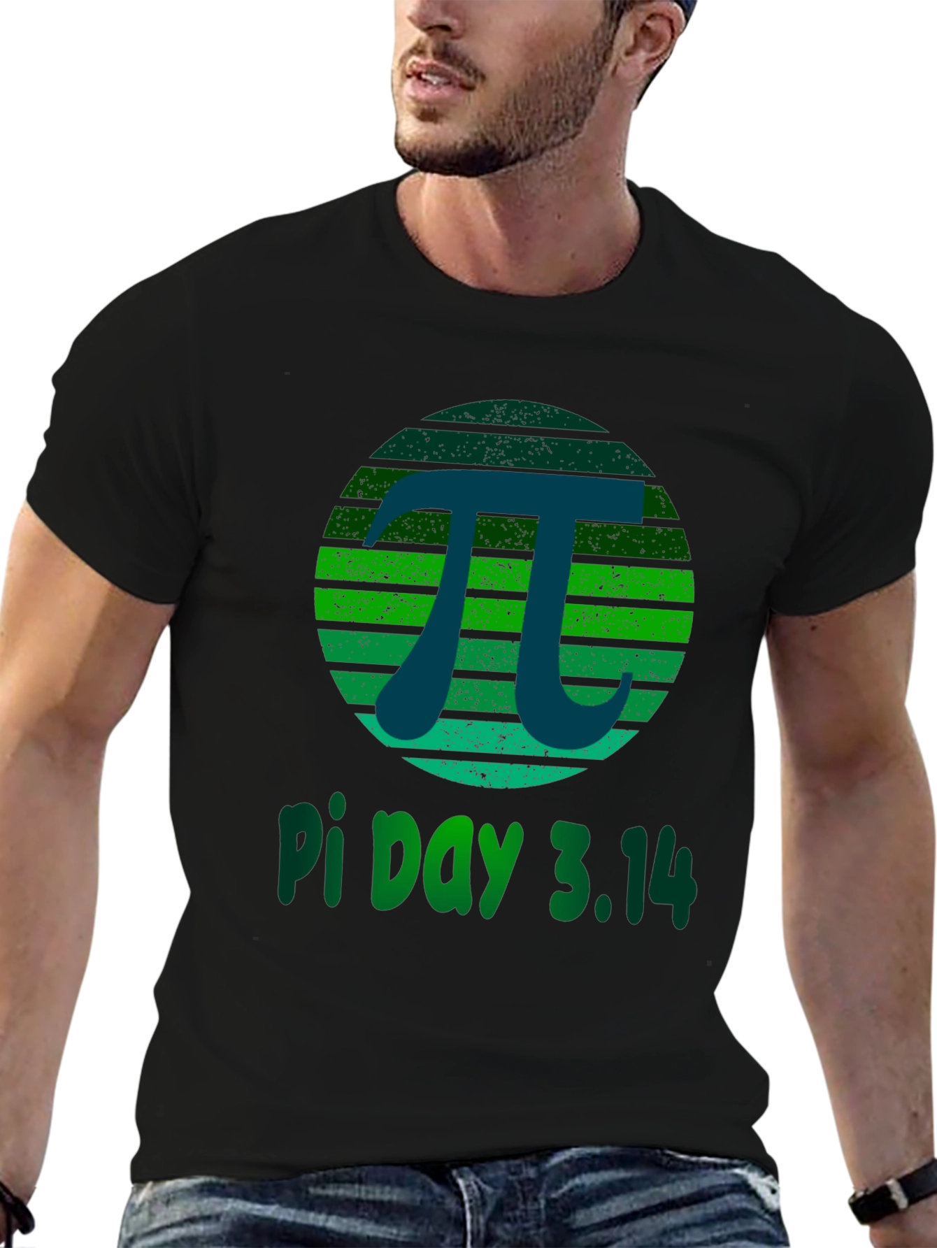 Pi Day 3.14 T-Shirt -  Green Grunge Design