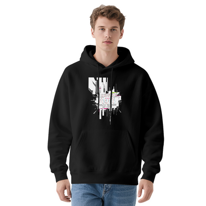 Glitch Error 404 Not Found Cyber Punk Hoodie