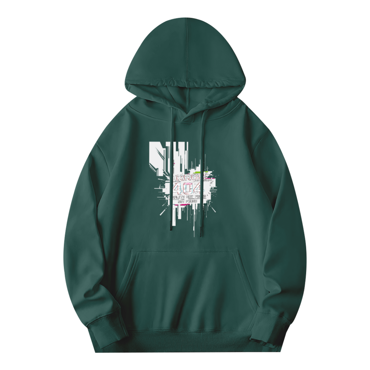Glitch Error 404 Not Found Cyber Punk Hoodie