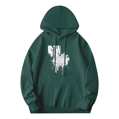 Glitch Error 404 Not Found Cyber Punk Hoodie